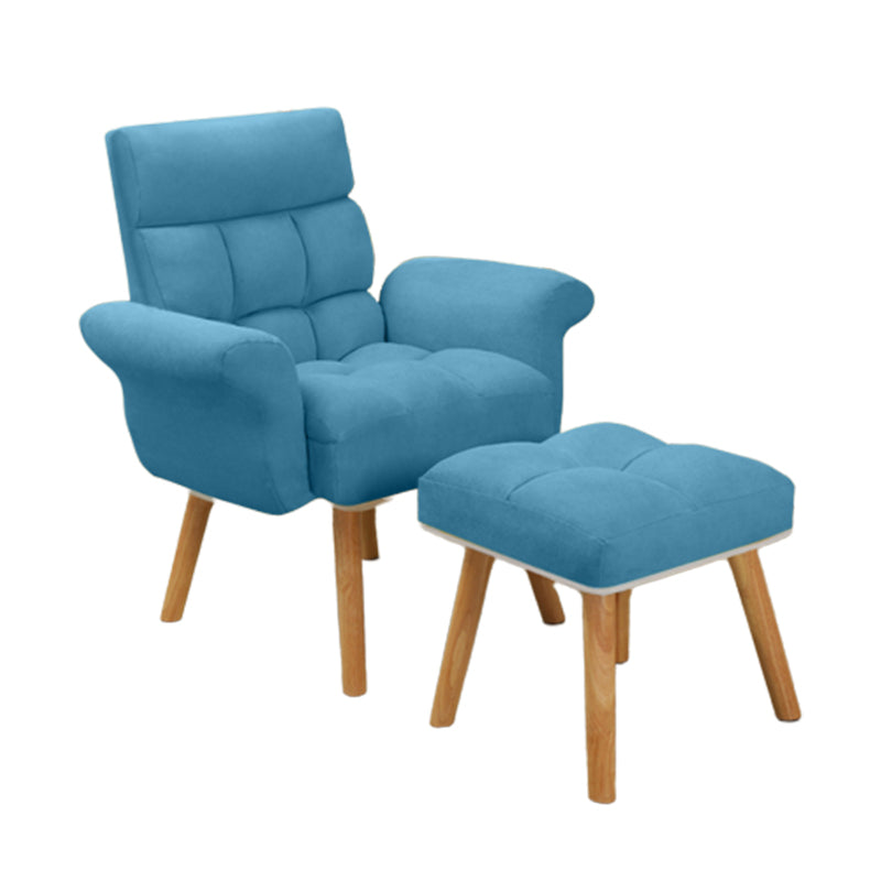 Reclinable de madera de tela escandinava reclinable reclinable de madera reclinable con reposapiés