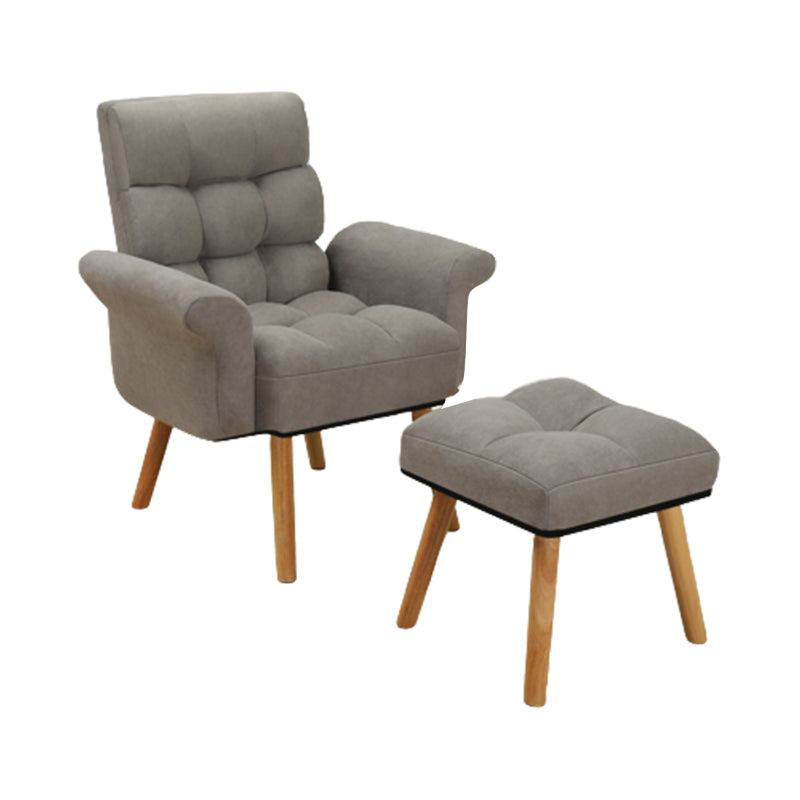 Reclinable de madera de tela escandinava reclinable reclinable de madera reclinable con reposapiés