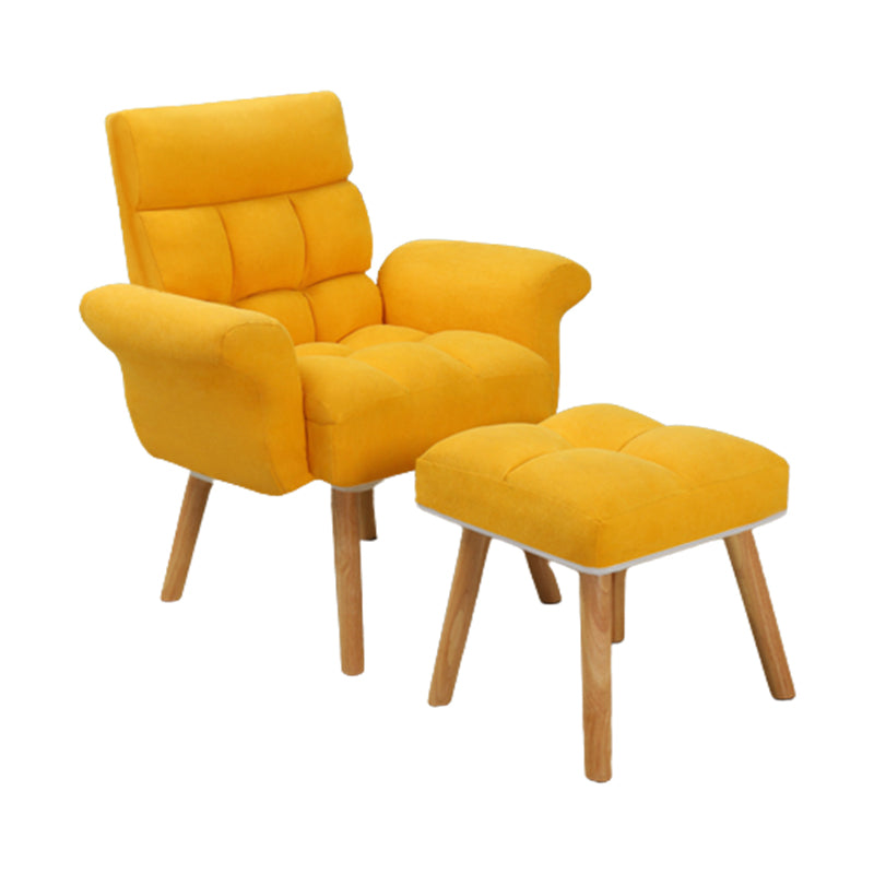 Reclinable de madera de tela escandinava reclinable reclinable de madera reclinable con reposapiés