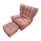 Scandinavian Tufted Single Recliner Chair Wooden Manual Recliner Chair with Footrest 33"L x 26"W x 33"H Tech Cloth Pink Clearhalo 'Chairs & Seating' 'furn' 'furn_recliners' 'Furniture' 'Living Room Furniture' 'Recliners' 7414316