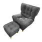 Scandinavian Tufted Single Recliner Chair Wooden Manual Recliner Chair with Footrest 33"L x 26"W x 38"H Tech Cloth Dark Gray Clearhalo 'Chairs & Seating' 'furn' 'furn_recliners' 'Furniture' 'Living Room Furniture' 'Recliners' 7414329