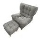 Scandinavian Tufted Single Recliner Chair Wooden Manual Recliner Chair with Footrest 33"L x 26"W x 38"H Tech Cloth Light Grey Clearhalo 'Chairs & Seating' 'furn' 'furn_recliners' 'Furniture' 'Living Room Furniture' 'Recliners' 7414330