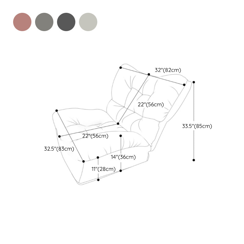Scandinavian Tufted Single Recliner Chair Wooden Manual Recliner Chair with Footrest Clearhalo 'Chairs & Seating' 'furn' 'furn_recliners' 'Furniture' 'Living Room Furniture' 'Recliners' 7414332