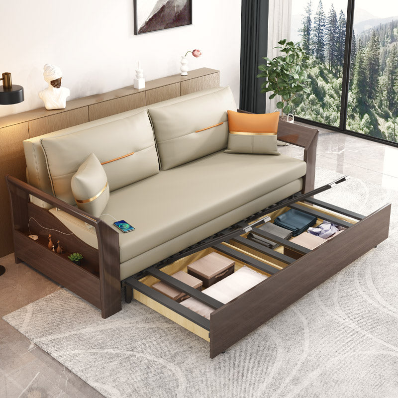 Scandinavian Futon Sleeper Sofa Bed Wood Futon frame met opslag