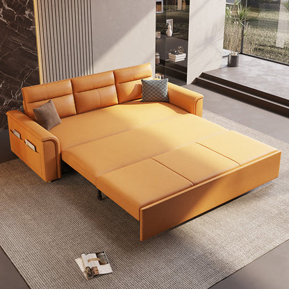 Scandinave Orange Futon and Mattress Arms Futon Sleeper Sanga avec rangement
