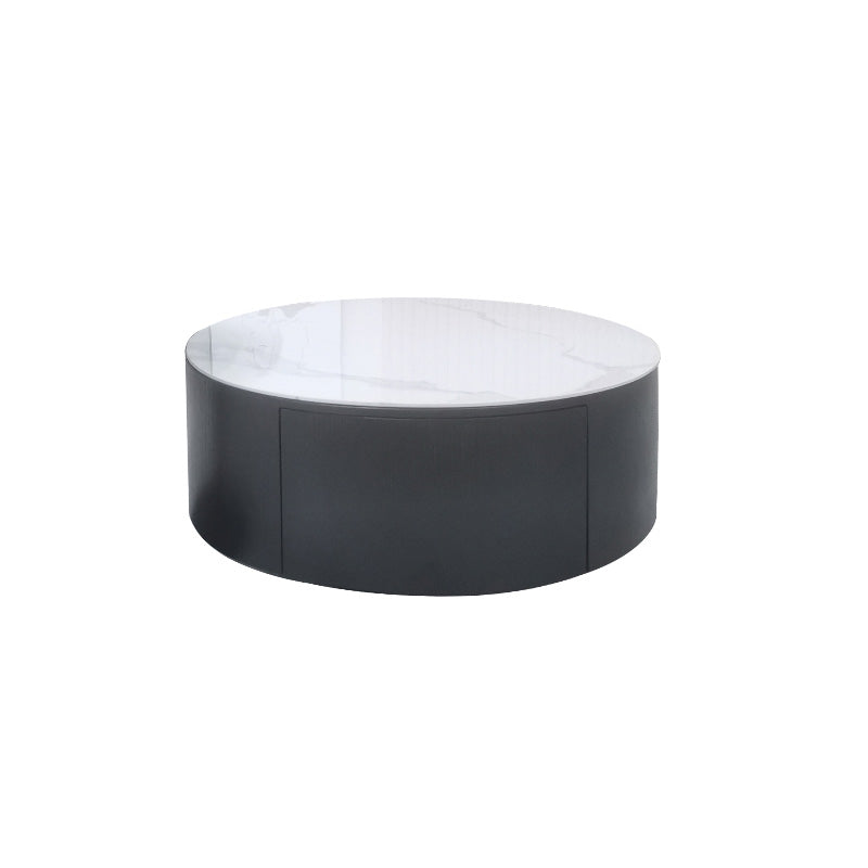 Slate Round Coffee Table Solid Wood Coffee Cocktail Table for Living Room Clearhalo 'Coffee & Accent Tables' 'Coffee Tables' 'coffee_tables' 'furn' 'furn_coffee_tables' 'Furniture' 'Living Room Furniture' 7414425