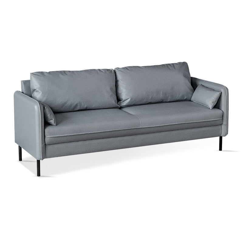 Quadratarm Faux Ledersofa Id Century Lose Rücken -Einzelkissen -Sofa