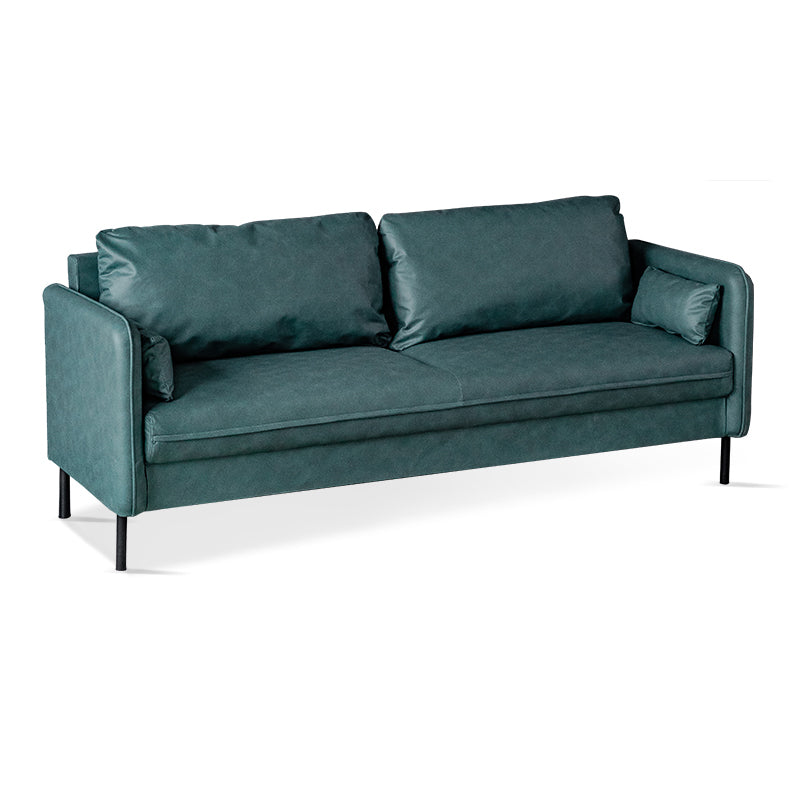 Quadratarm Faux Ledersofa Id Century Lose Rücken -Einzelkissen -Sofa