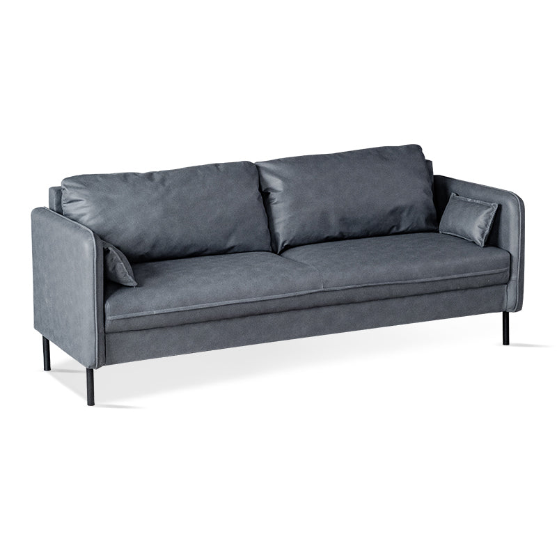 Quadratarm Faux Ledersofa Id Century Lose Rücken -Einzelkissen -Sofa