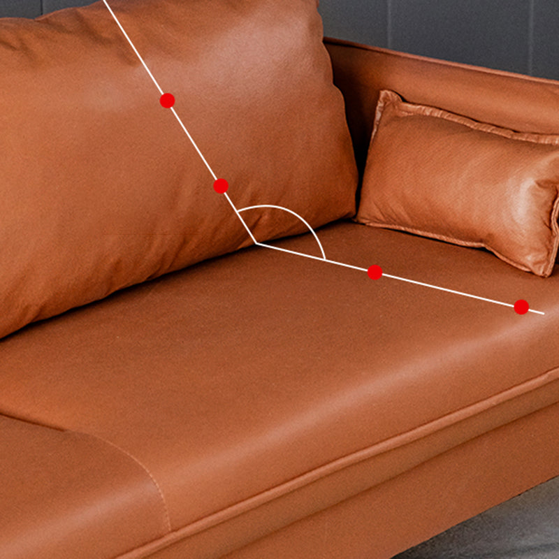 Quadratarm Faux Ledersofa Id Century Lose Rücken -Einzelkissen -Sofa