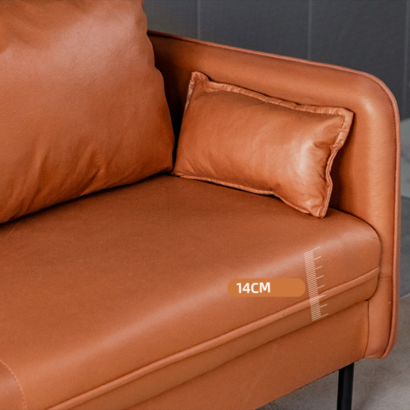 Quadratarm Faux Ledersofa Id Century Lose Rücken -Einzelkissen -Sofa