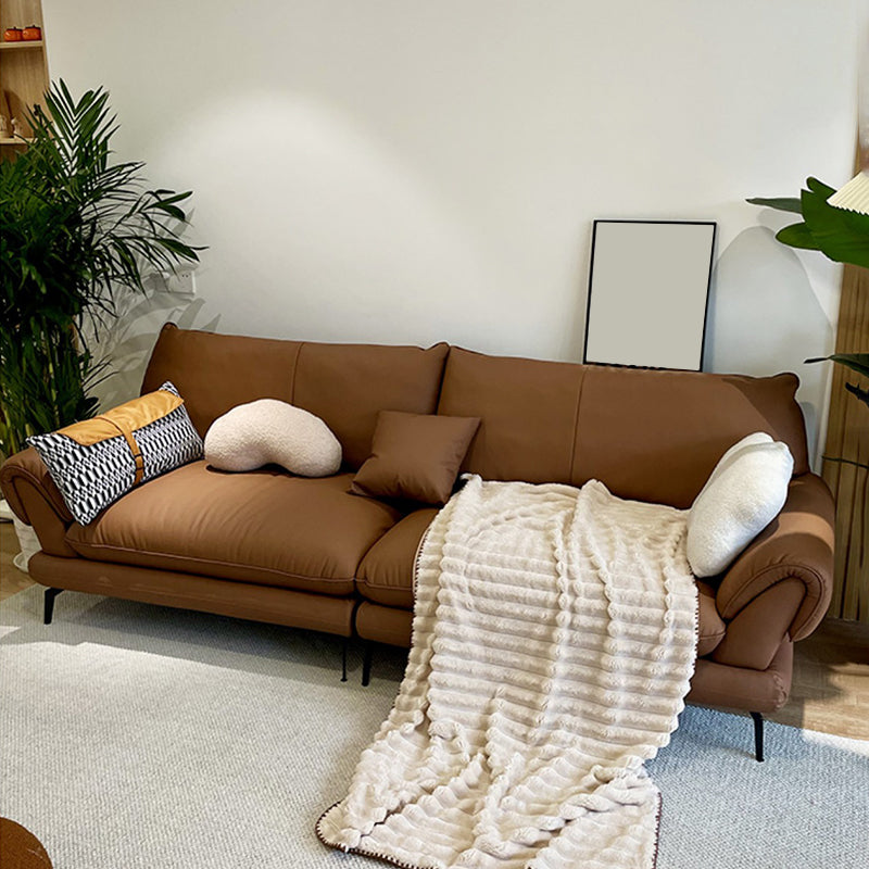 Canapé en cuir authentique marron