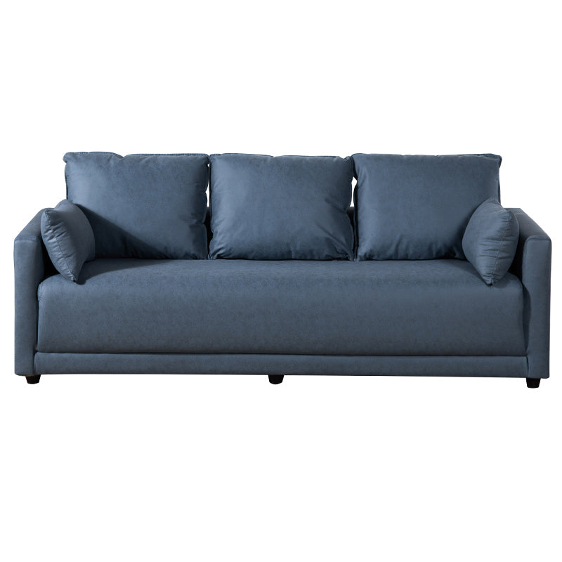 Square Arm Loose Back Sofa 2/3-Seater Nordic Leather Single Cushion Sofa