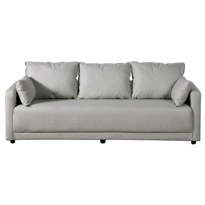 Square Arm Loose Back Sofa 2/3-Seater Nordic Leather Single Cushion Sofa