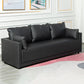 Square Arm Loose Back Sofa 2/3-Seater Nordic Leather Single Cushion Sofa
