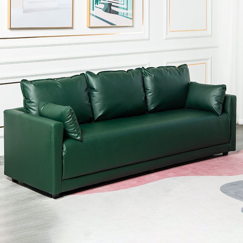 Square Arm Loose Back Sofa 2/3-Seater Nordic Leather Single Cushion Sofa