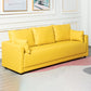 Square Arm Loose Back Sofa 2/3-Seater Nordic Leather Single Cushion Sofa