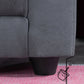 Square Arm Loose Back Sofa 2/3-Seater Nordic Leather Single Cushion Sofa