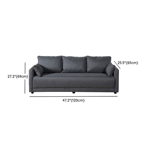 Square Arm Loose Back Sofa 2/3-Seater Nordic Leather Single Cushion Sofa