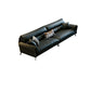 Schwarzes Sofa aus echtem Leder, Mid-Century Modern, Pillow-Top-Arm-Sofa – 33,5" H