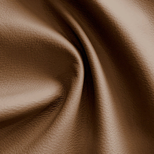 Mid-Century Modern Sloped Arm Sofa Tufted Genuine Leather Sofa in Brown