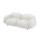 Square Arm Wool Sofa Scandinavian 1/2/3-Seater Sofa in White