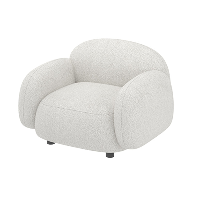 Square Arm Wool Sofa Scandinavian 1/2/3-Seater Sofa in White
