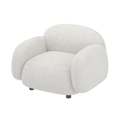 Square Arm Wool Sofa Scandinavian 1/2/3-Seater Sofa in White