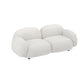 Square Arm Wool Sofa Scandinavian 1/2/3-Seater Sofa in White