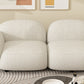 Square Arm Wool Sofa Scandinavian 1/2/3-Seater Sofa in White