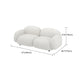 Square Arm Wool Sofa Scandinavian 1/2/3-Seater Sofa in White