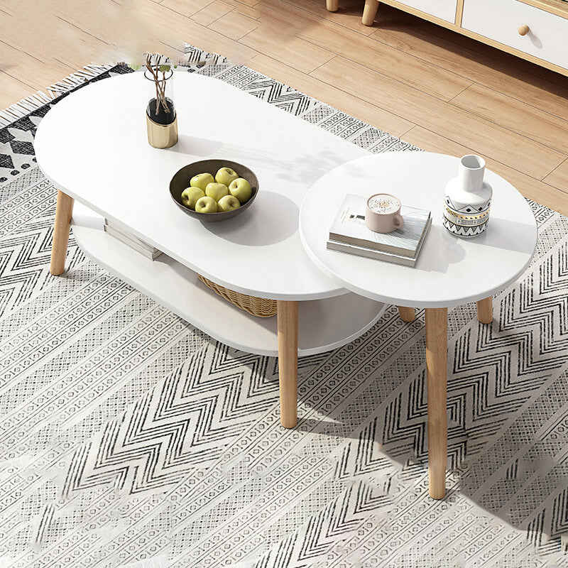 Modern Wooden Coffee Table Oval Bunching Coffee Table Set for Living Room Clearhalo 'Coffee & Accent Tables' 'Coffee Tables' 'coffee_tables' 'furn' 'furn_coffee_tables' 'Furniture' 'Living Room Furniture' 7414789