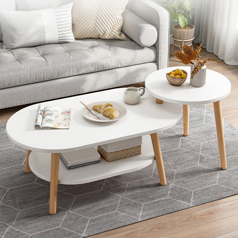 Modern Wooden Coffee Table Oval Bunching Coffee Table Set for Living Room Clearhalo 'Coffee & Accent Tables' 'Coffee Tables' 'coffee_tables' 'furn' 'furn_coffee_tables' 'Furniture' 'Living Room Furniture' 7414793