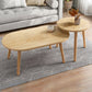 Modern Wooden Coffee Table Oval Bunching Coffee Table Set for Living Room 31"L x 18"W x 12"H + 16"L x 16"W x 15"H Oak Shelves Not Included Clearhalo 'Coffee & Accent Tables' 'Coffee Tables' 'coffee_tables' 'furn' 'furn_coffee_tables' 'Furniture' 'Living Room Furniture' 7414798