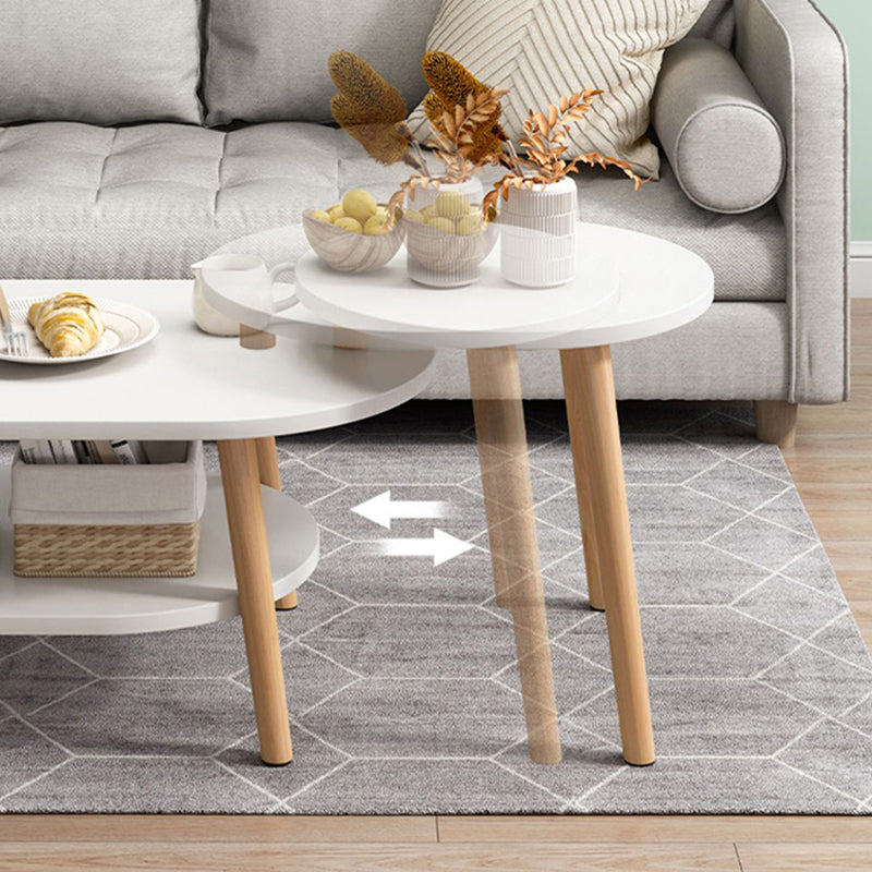 Modern Wooden Coffee Table Oval Bunching Coffee Table Set for Living Room Clearhalo 'Coffee & Accent Tables' 'Coffee Tables' 'coffee_tables' 'furn' 'furn_coffee_tables' 'Furniture' 'Living Room Furniture' 7414800