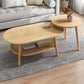 Modern Wooden Coffee Table Oval Bunching Coffee Table Set for Living Room 31"L x 18"W x 12"H + 16"L x 16"W x 15"H Oak Shelves Included Clearhalo 'Coffee & Accent Tables' 'Coffee Tables' 'coffee_tables' 'furn' 'furn_coffee_tables' 'Furniture' 'Living Room Furniture' 7414808