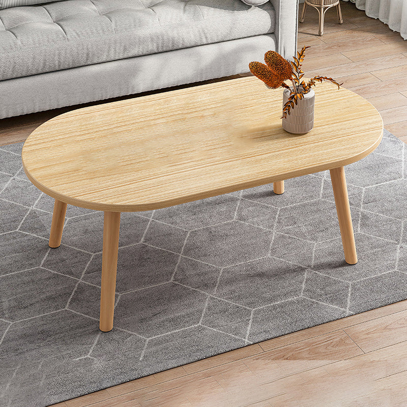 Modern Wooden Coffee Table Oval Bunching Coffee Table Set for Living Room 31"L x 18"W x 12"H Oak Shelves Not Included Clearhalo 'Coffee & Accent Tables' 'Coffee Tables' 'coffee_tables' 'furn' 'furn_coffee_tables' 'Furniture' 'Living Room Furniture' 7414817
