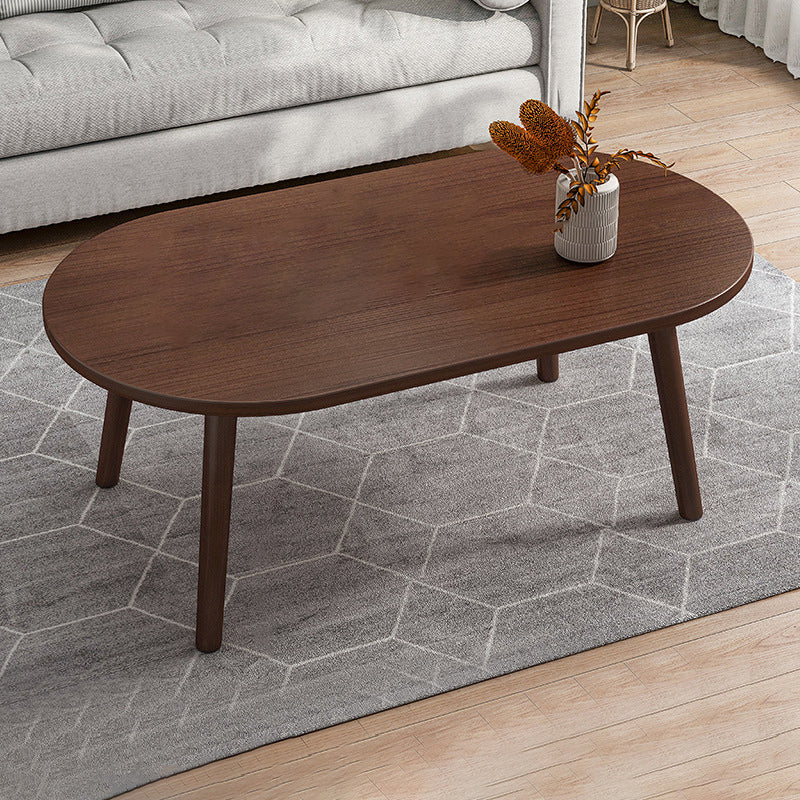 Modern Wooden Coffee Table Oval Bunching Coffee Table Set for Living Room 31"L x 18"W x 12"H Walnut Shelves Not Included Clearhalo 'Coffee & Accent Tables' 'Coffee Tables' 'coffee_tables' 'furn' 'furn_coffee_tables' 'Furniture' 'Living Room Furniture' 7414818