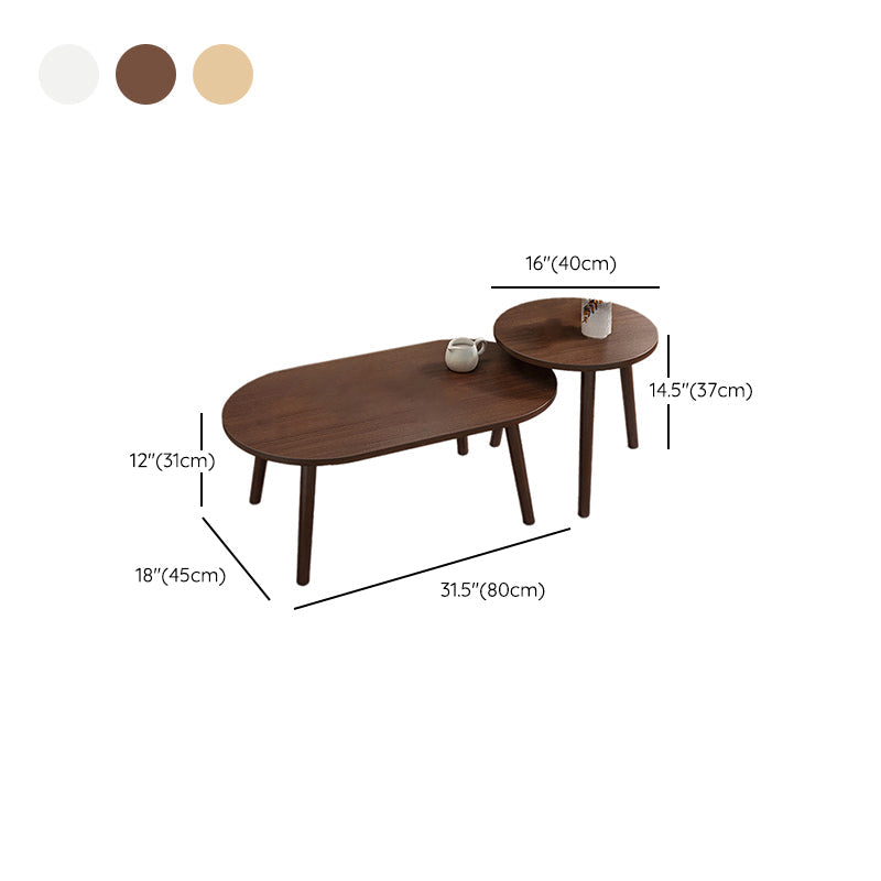 Modern Wooden Coffee Table Oval Bunching Coffee Table Set for Living Room Clearhalo 'Coffee & Accent Tables' 'Coffee Tables' 'coffee_tables' 'furn' 'furn_coffee_tables' 'Furniture' 'Living Room Furniture' 7414825