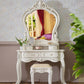 4 Drawers Makeup Table White Make up Table Stool Set Victorian Wood Vanity