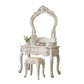 4 Drawers Makeup Table White Make up Table Stool Set Victorian Wood Vanity