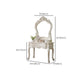 4 Drawers Makeup Table White Make up Table Stool Set Victorian Wood Vanity