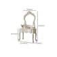4 Drawers Makeup Table White Make up Table Stool Set Victorian Wood Vanity