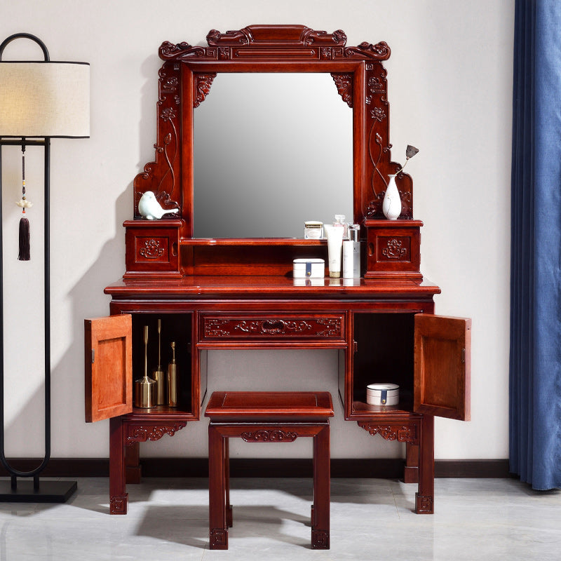 Traditions Red Oak Vanity Set Solid Wood Vanity with Drawers and Mirror