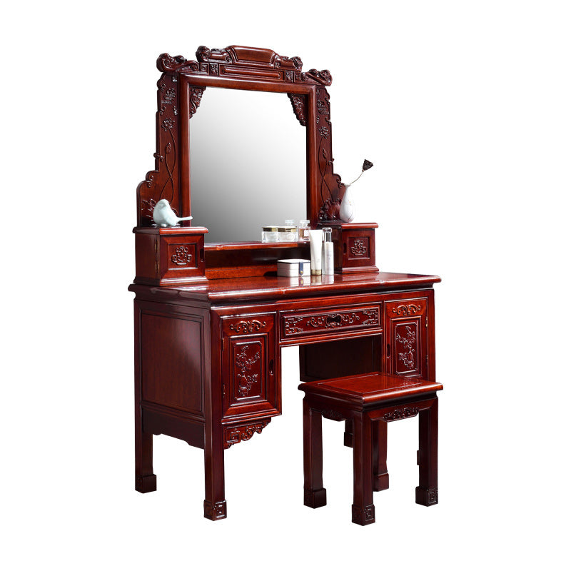 Traditions Red Oak Vanity Set Solid Wood Vanity with Drawers and Mirror