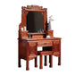 Solid Wood Red and Brown Makeup Table Vanity with Drawer and Mirror