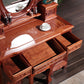 Solid Wood Red and Brown Makeup Table Vanity with Drawer and Mirror