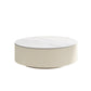 Round Slate Top Coffee Table Glam Drum Coffee Cocktail Table