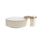 Round Slate Top Coffee Table Glam Drum Coffee Cocktail Table