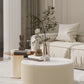 Round Slate Top Coffee Table Glam Drum Coffee Cocktail Table